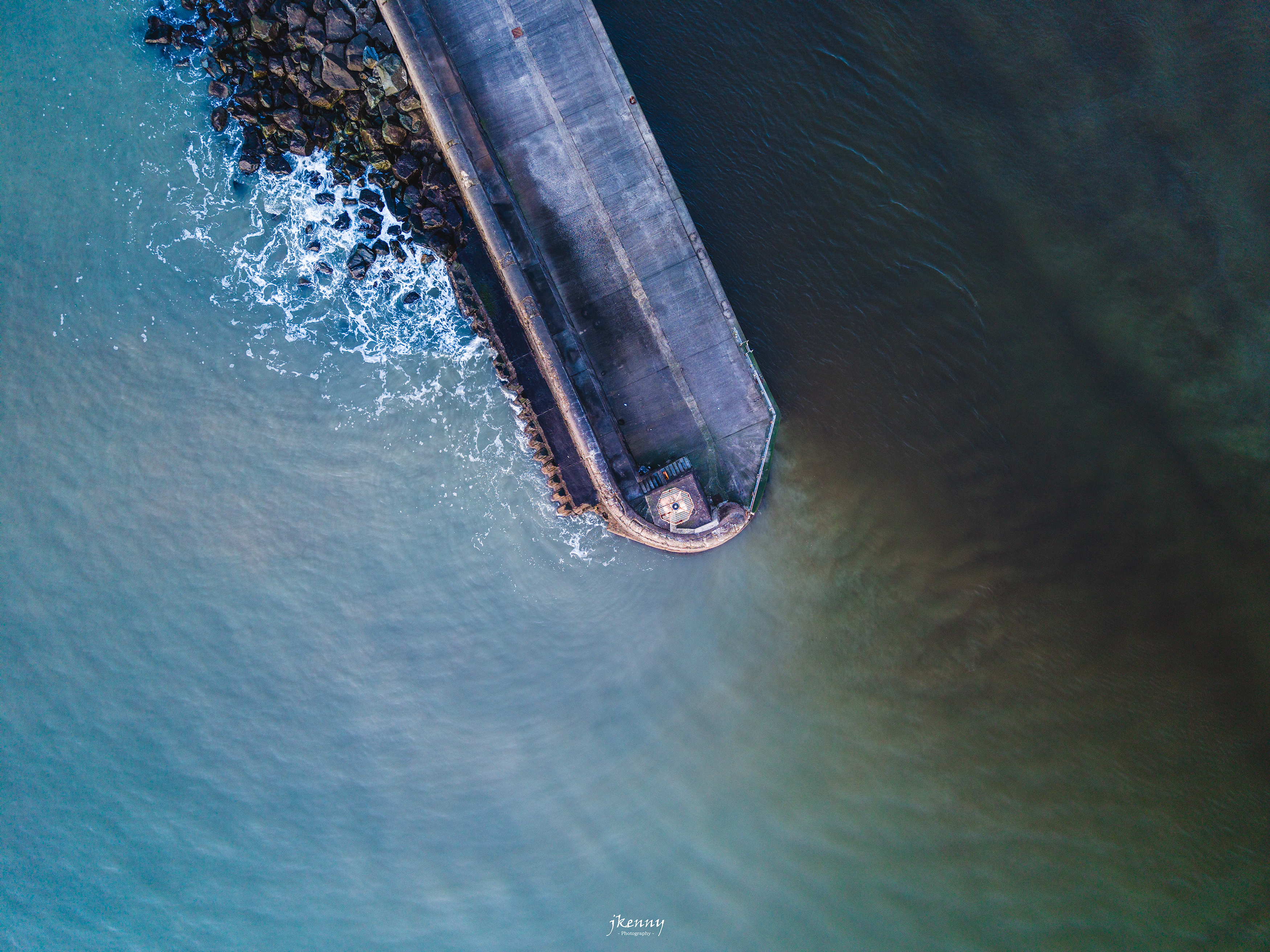 A birds eye view of Arklow South Pier